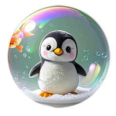 ペンギン泡画像